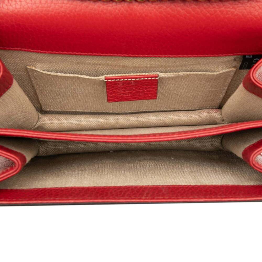 GUCCI Authentic Red Leather Shoulder Bag - Picture 4 of 6
